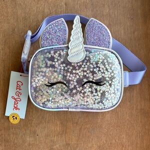 6/$20 Cat & Jack Glitter Fanny Pack w/Glitter Stars Crossbody Waist Bag NWT
